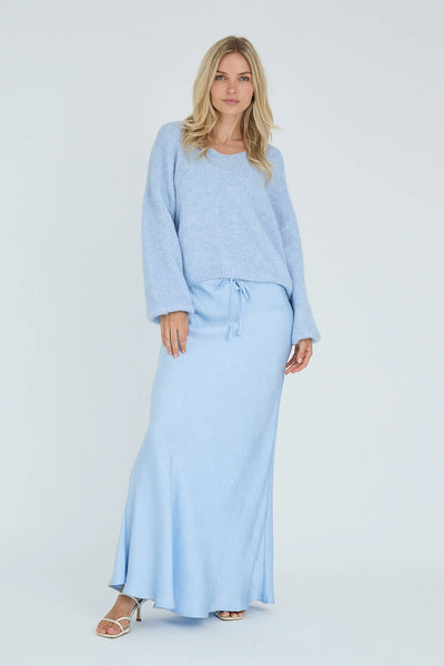 Inge V-neck knit -Light blue