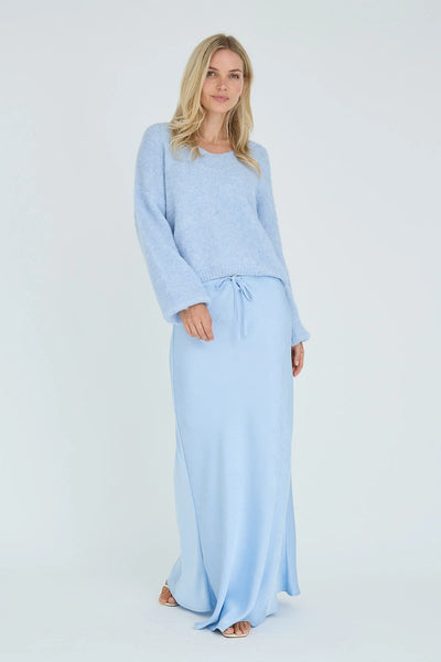 Inge V-neck knit -Light blue