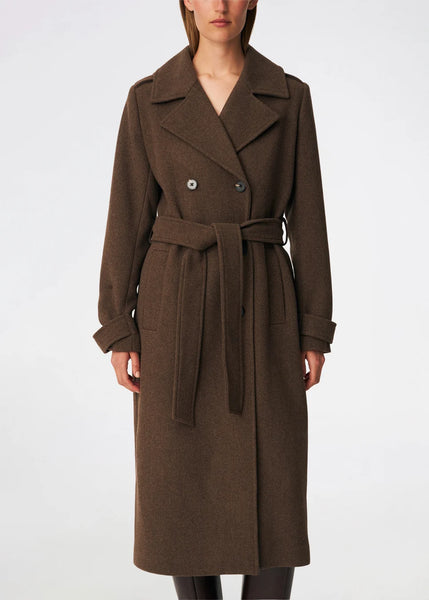 Shay Modström coat-Chocolate chip melange
