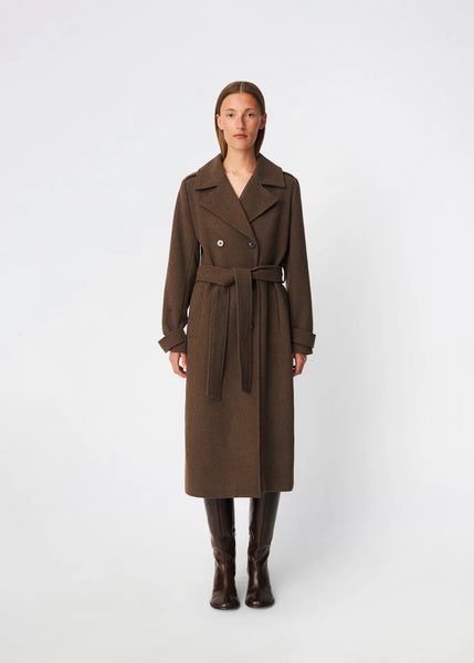Shay Modström coat-Chocolate chip melange