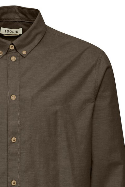SOLID VAL SHIRT Slate Black Melange Brown