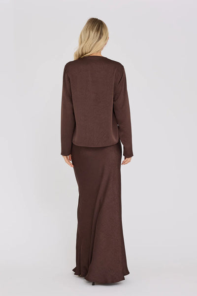 Sinda drape blouse AV8253 - Dark Brown