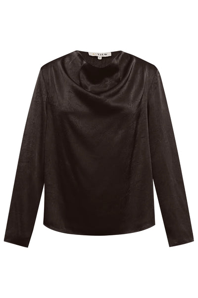 Sinda drape blouse AV8253 - Dark Brown