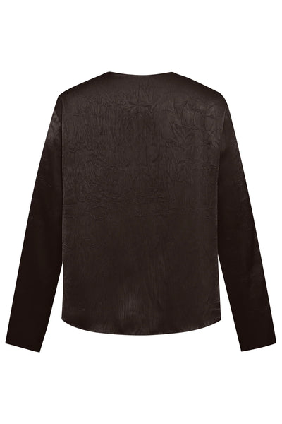 Sinda drape blouse AV8253 - Dark Brown