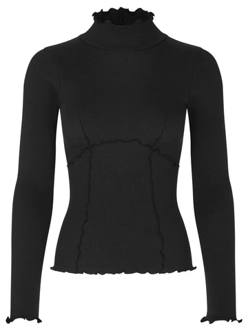 Turtleneck blouse-Black