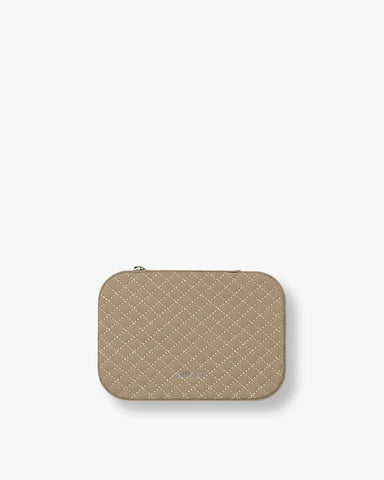 Medium Silver Quilted Velour Jewellery Box