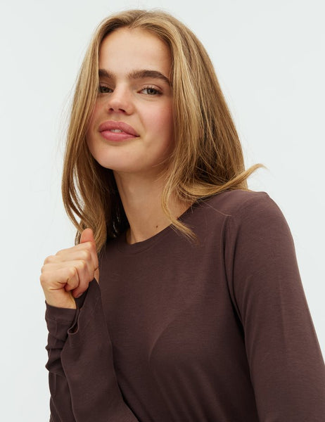 Christina-M Basic Top - Dark Brown