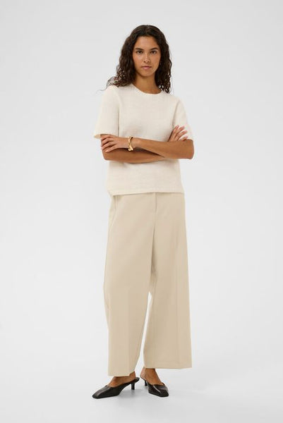 Soaked Corinne Cropped Trousers - Oatmeal
