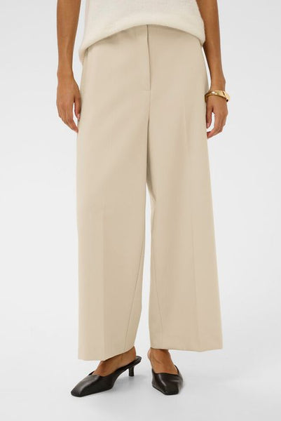 Soaked Corinne Cropped Trousers - Oatmeal