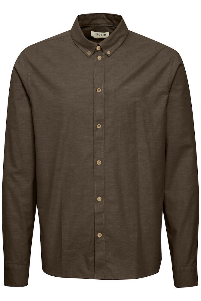 SOLID VAL SHIRT Slate Black Melange Brown