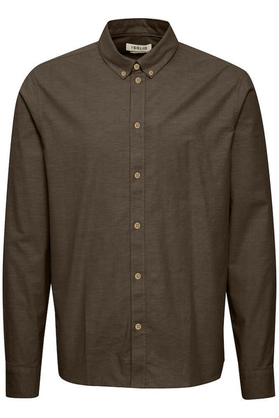 SOLID VAL SHIRT Slate Black Melange Brown