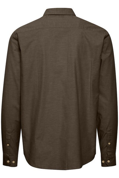 SOLID VAL SHIRT Slate Black Melange Brown