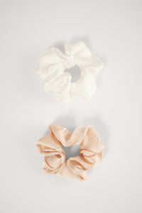 Double Pack Shiny Satin Scrunchies